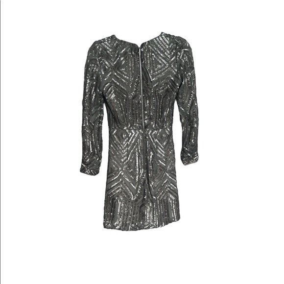 Saylor Naomi Sequin Dress in Platinum - Picture 3 of 5